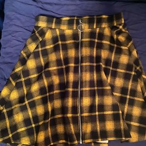 Yellow plaid mini skirt